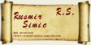 Rusmir Simić vizit kartica
